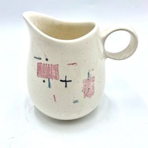 Metlox Mid Century Creamer Pink Blue Geometric Abstract Design, MCM Vernon Ware